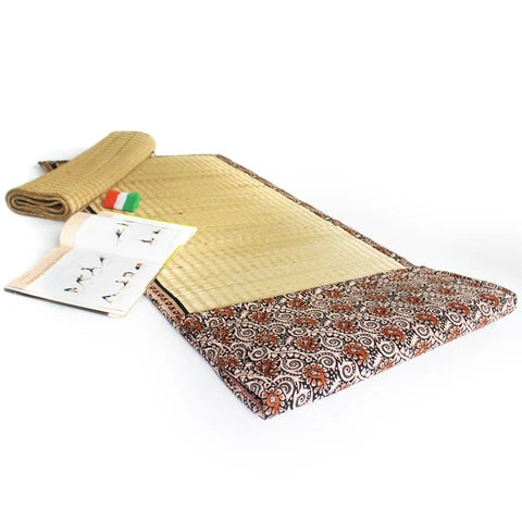 Handmade 1 Yoga Mat + 1 Activity Mat made of Natural Madur Sticks