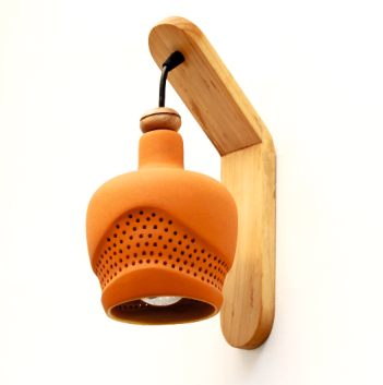 WAVE D1 Handcrafted Terracotta Wall Decor Light