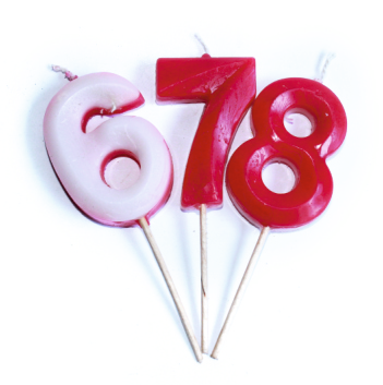 NUMBER Birthday & Anniversary Cake Candles – Set of 10