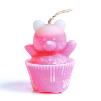 TEDDY CUP (S) Mix Coloured Decorative Candles – Set of 12 with 2 Burning Plates