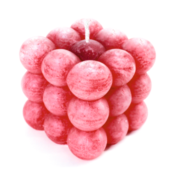 CUBE BUBBLE (L) Mix Coloured Candle Set of 6 with 2 Burning Plates