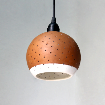 GLO L / Border Handcrafted Terracotta Pendant Light