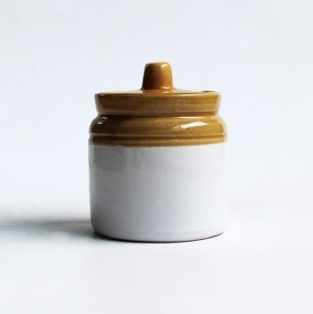 Porcelain POT (M) Cylindrical Design Ceramic Storage Jar with Lid (300ml)