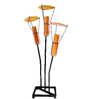 UMBRLA D1 Handcrafted Terracotta Floor Lamp – MS Metal Frame