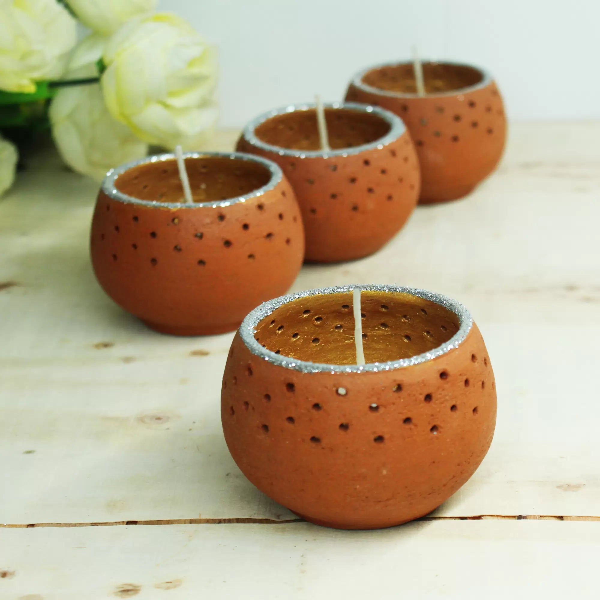 Dome Christmas Tealight Holders – Set of 4