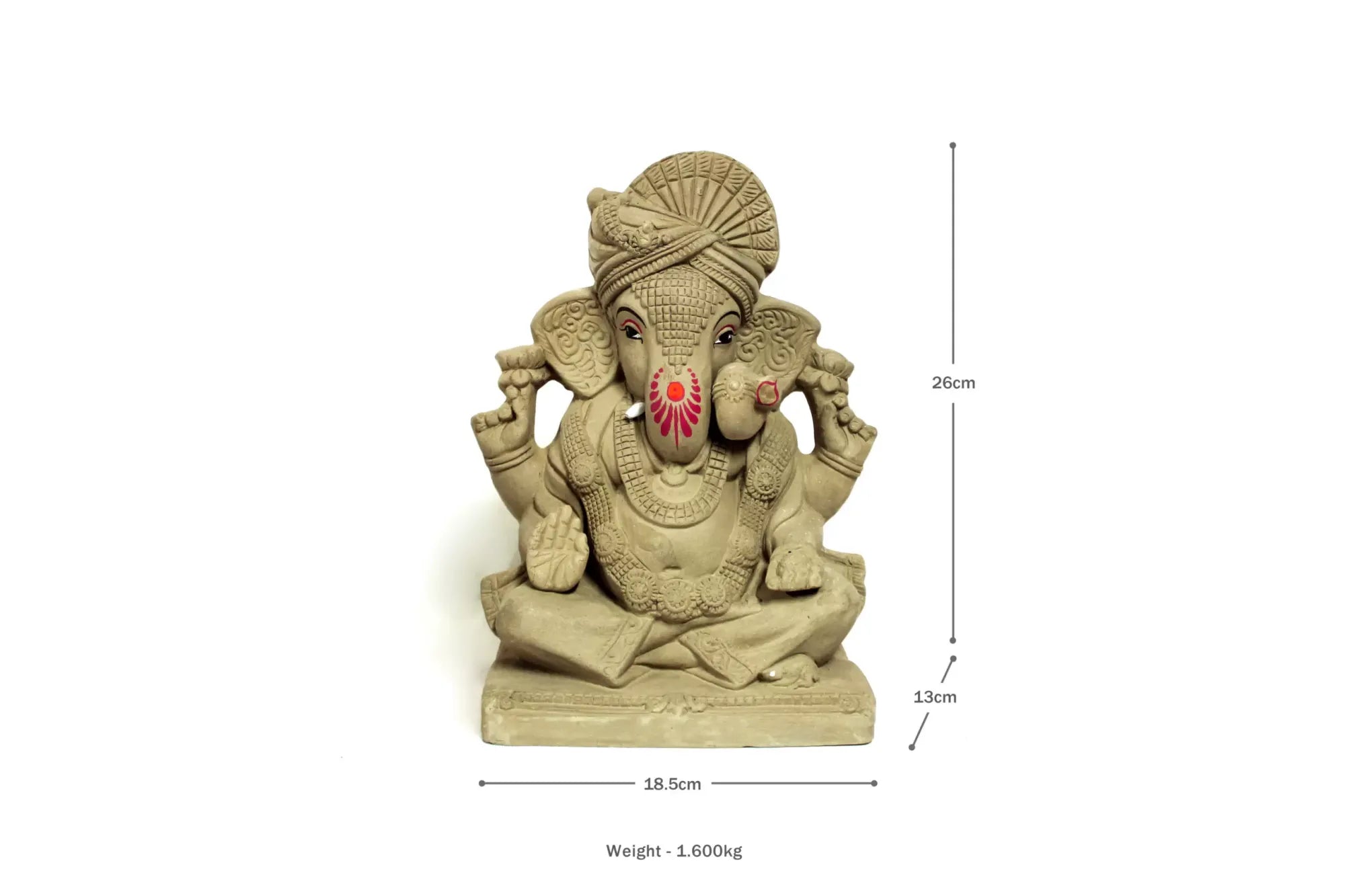 Maharaja Ganesh Idol – Eco-Friendly Handcrafted Clay Idol