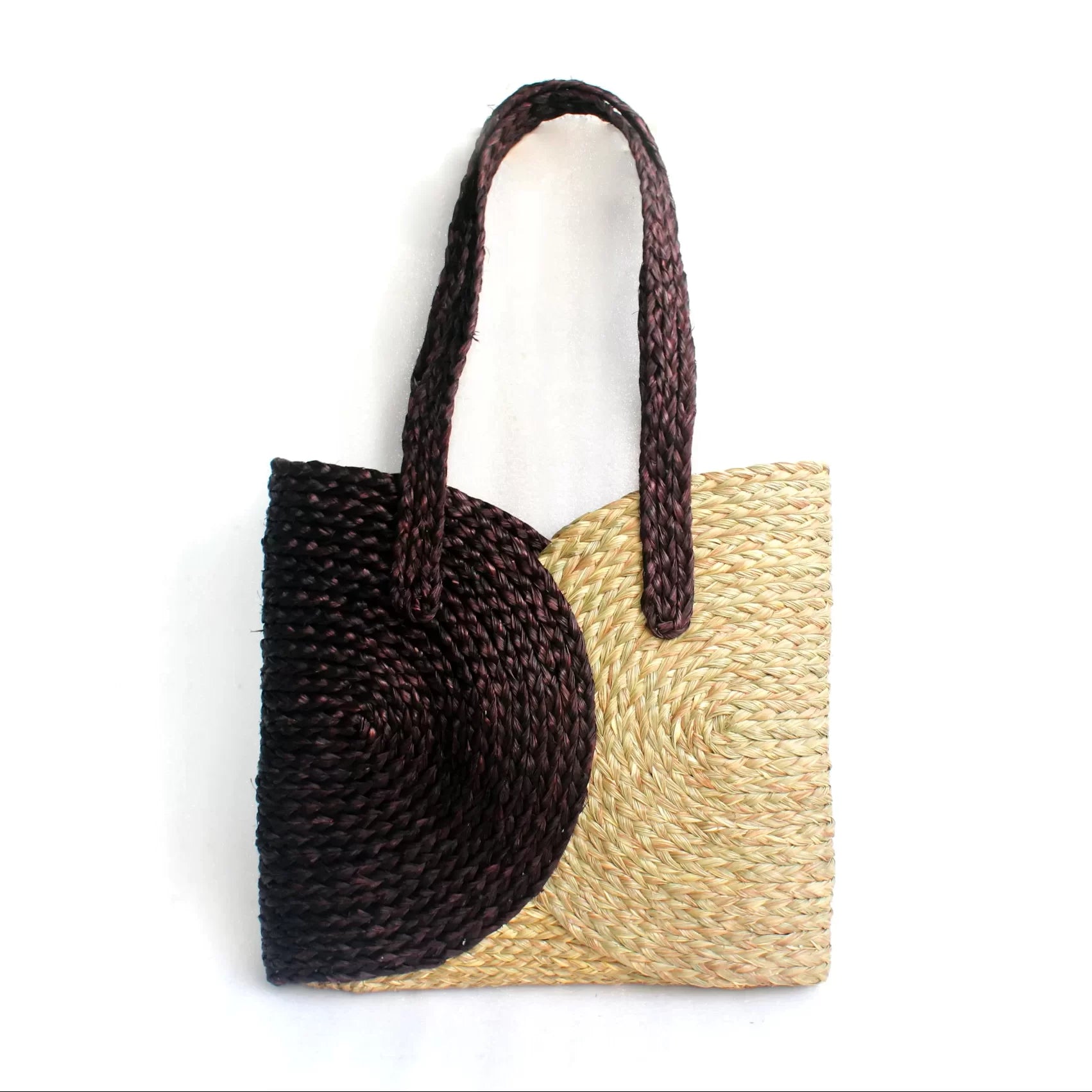 Sabai Grass Shopping Bag Indigo : Brown