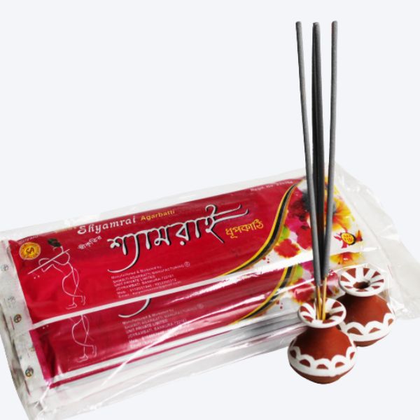12 Pouches + 2 Handi Stands - SHYAMRAI COMBO Everyday (Regular) Puja Agarbatti