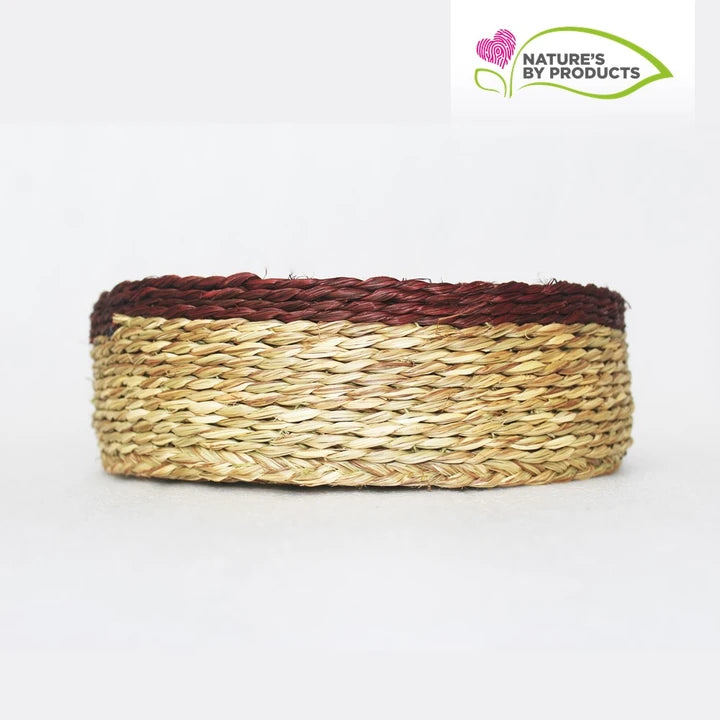 Sabai Grass Multi Utility Round Basket with Red Border