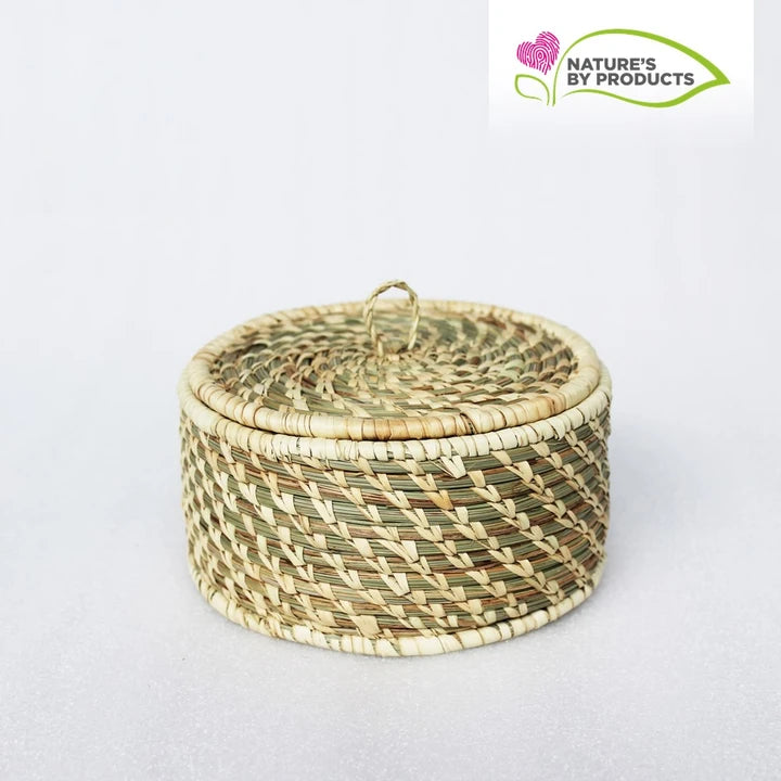 Sabai Grass Round Accessory / Jewellery Box / Trinket