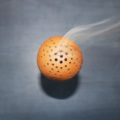 Straw Dome Incense Stick Stand + Pure Dhuna Sticks