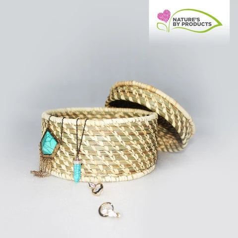 Sabai Grass Round Accessory / Jewellery Box / Trinket