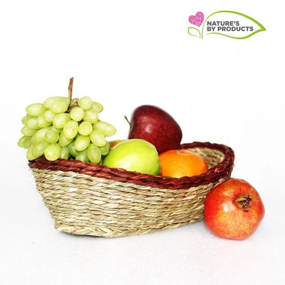 Sabai Grass Multi Utility Oblong Basket with Red Border
