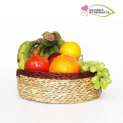 Sabai Grass Multi Utility Round Basket with Red Border