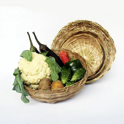 Bamboo Basket : Traditional Vegetable Basket : Set of 4