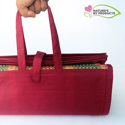 Foldable Mat (Madur) with Handle (FH) : Best Natural Carpet like Designed Mat for Indoor