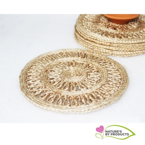 Handwoven Jute Round Table Mat Set of 6 (10.5 inch)