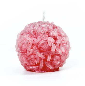 ROSE BALL (S) Mix Coloured Decorative Candles – Set of 12 with 2 Burning Plates