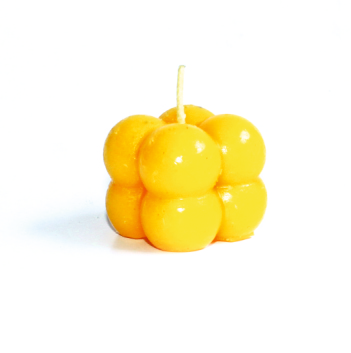 CUBE BUBBLE (S) Mix Coloured Decorative Candles – Set of 12 with 2 Burning Plates