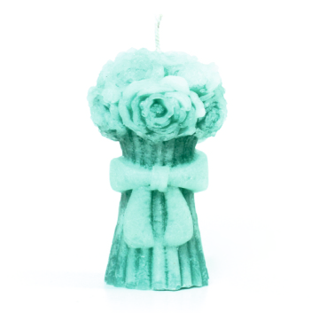 ROSE KNOT (M) Mix Coloured Decorative Candles – Set of 12 with 2 Burning Plates