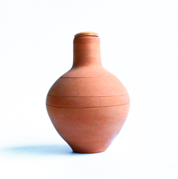 MATKA KUJO (SMALL) Terracotta Water Pot with Wooden Cap