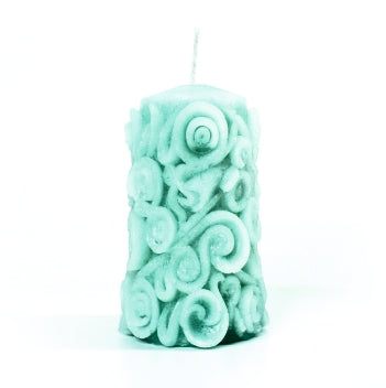 MOTIFF PILLAR (L) Mix Coloured Candle Set of 2 with 2 Burning Plates