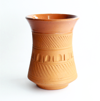 CURVIE LASSI GLASS Inside Glazed Terracotta Cups (200ml, Set of 6)