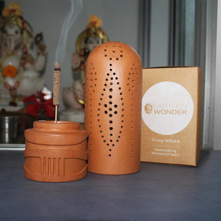 Straw Dome Incense Stick Stand + Pure Dhuna Sticks