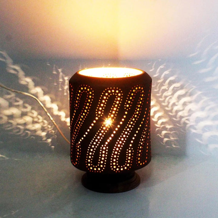 Barrel (XL) Wooden Base Table Light