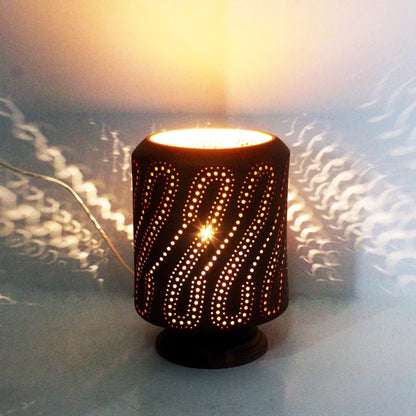 Barrel (XL) Wooden Base Table Light