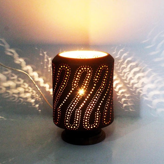 Barrel (XL) Wooden Base Table Light