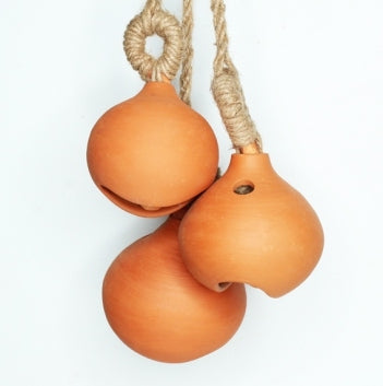 GHUNGRU Decorative Bells (Set of 3 Different Sizes with Jute Rope)