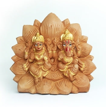 Laxmi Ganesh on LOTUS Terracotta Idol