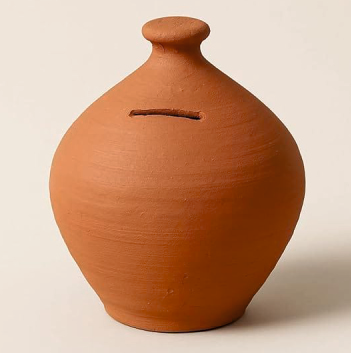 TRADITIONAL MONEY BANK Terracotta Matka Gullak (Set of 2)