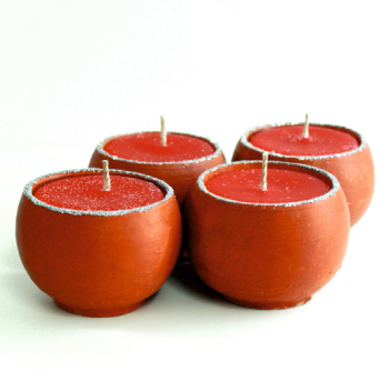 DOME Handcrafted Terracotta Reusable Candle Pots – Set of 4