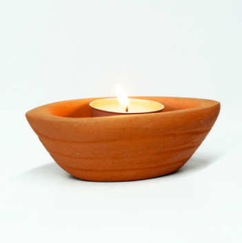 Boat Handcrafted Terracotta Tealight Candle Holder – Set of 6