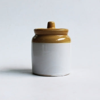 Porcelain POT (S) Cylindrical Design Ceramic Storage Jar with Lid (300ml)