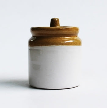Porcelain POT (L) Cylindrical Design Ceramic Storage Jar with Lid (500ml)