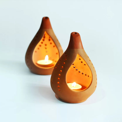 Droplet Candle Holder Set of 2 + 2 tealights Free