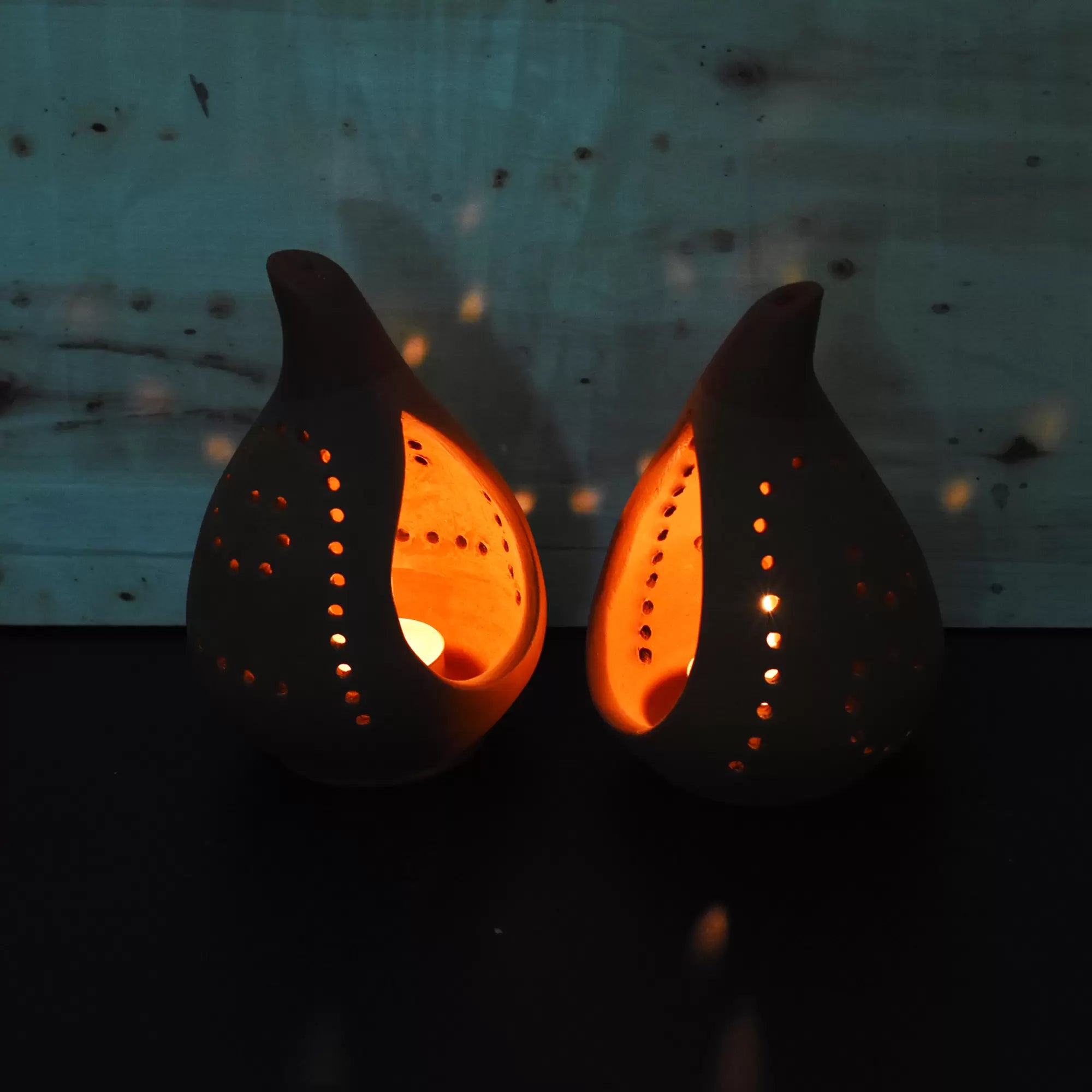 Droplet Candle Holder Set of 2 + 2 tealights Free