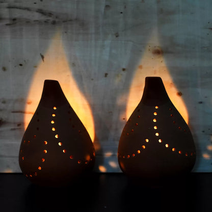 Droplet Candle Holder Set of 2 + 2 tealights Free