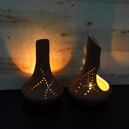 Fountain 2 Candle Holder Set Of 2 + 2 tealights Free