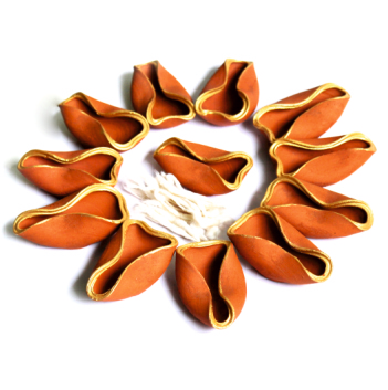 CURVY Diya Handcrafted Terracotta Diya – Set of 12