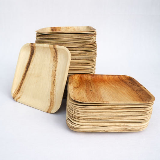 Areca Leaf Modern Square Design Plate – Set of 100
