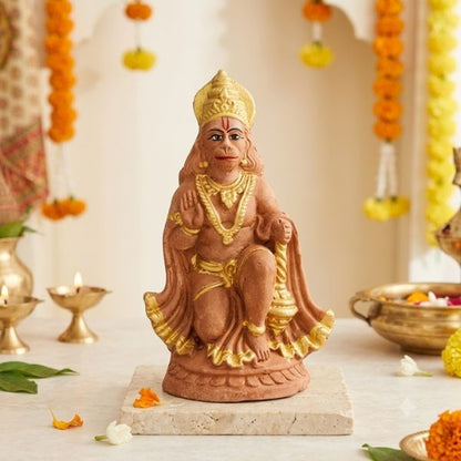 Ashirwadam Hanuman (S1) Terracotta Idol