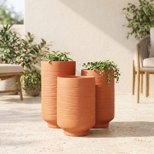 Barrel (L) Terracotta Planters Set Of 3