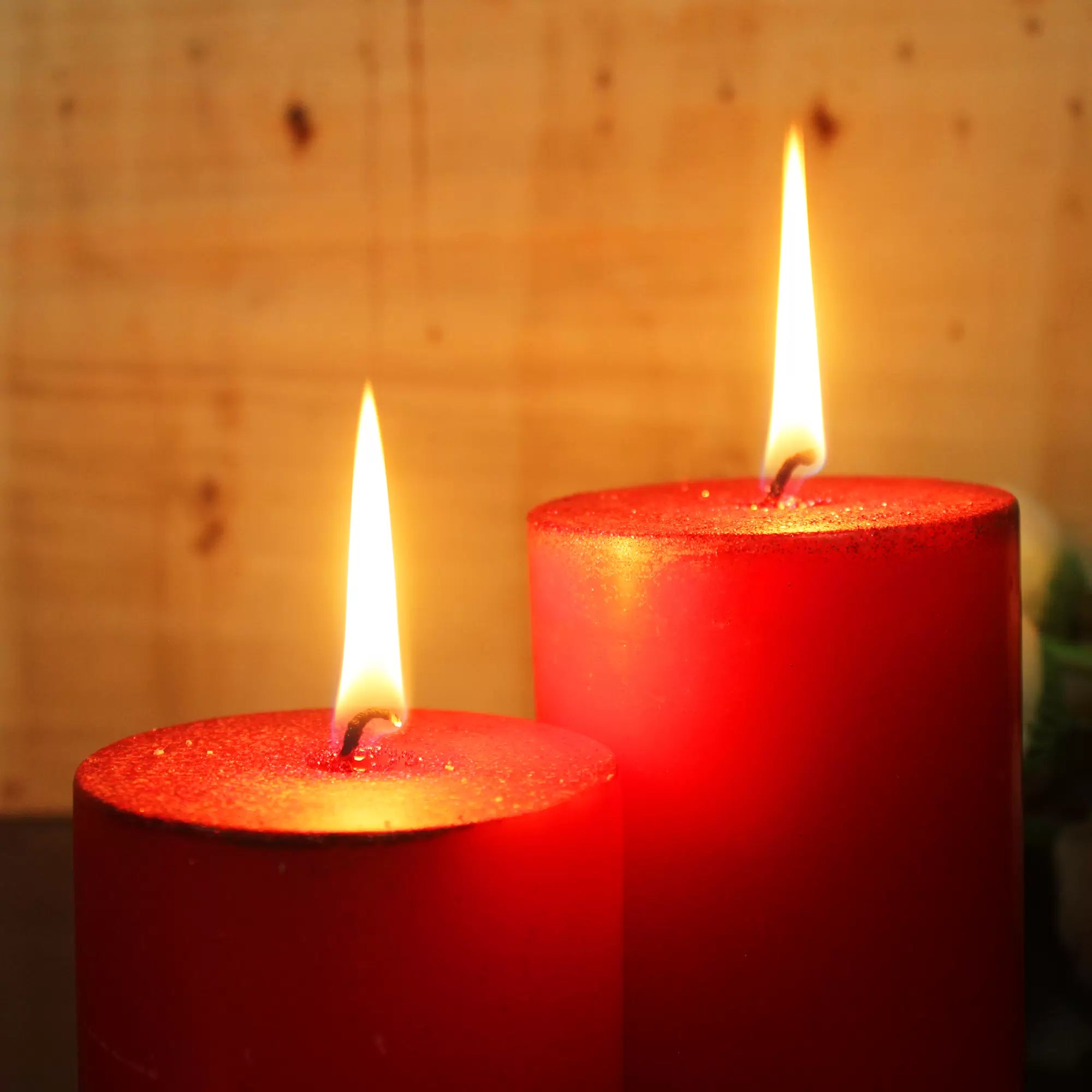 Christmas Special Red Pillar Candles – Set of 4