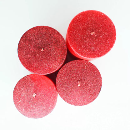 Christmas Special Red Pillar Candles – Set of 4