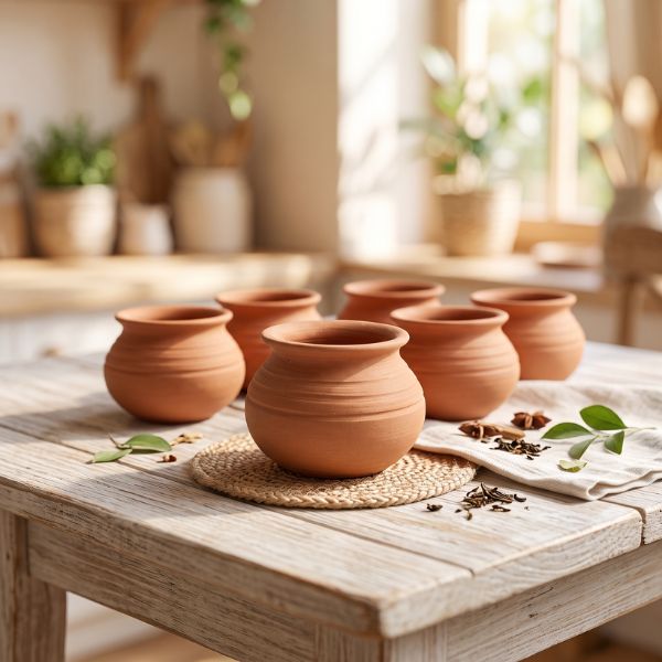 Cute Handi Kullad Natural Terracotta Party Pack | 80ml, Set of 24