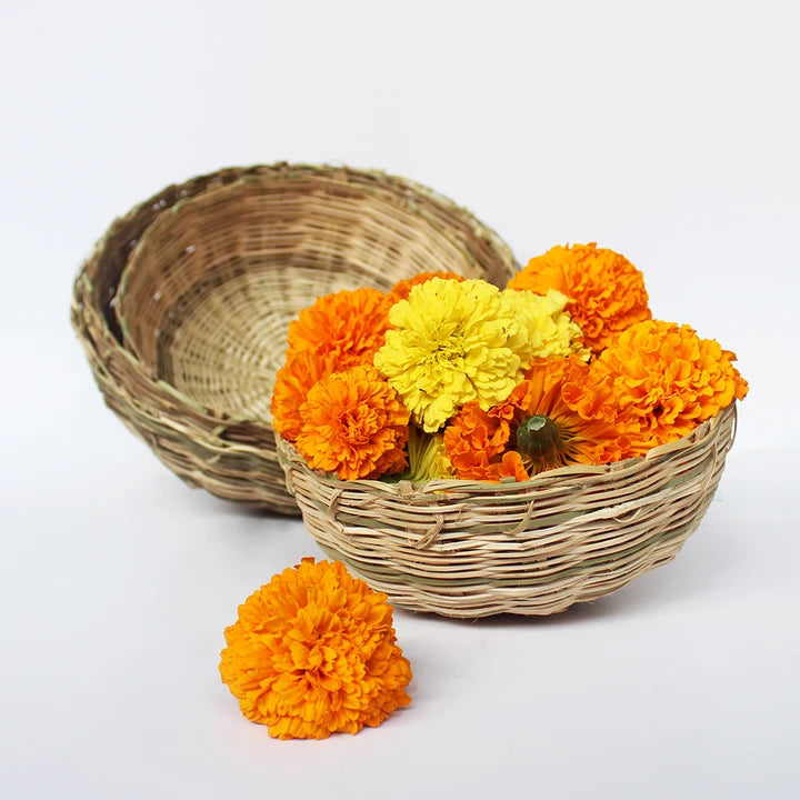 Bamboo Basket : Traditional Vegetable Basket : Set of 4